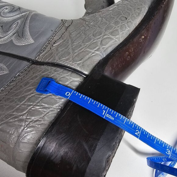 Sedona West Vintage Women's Western Gray Alligator Leather Boots 9D - Picture 14 of 16